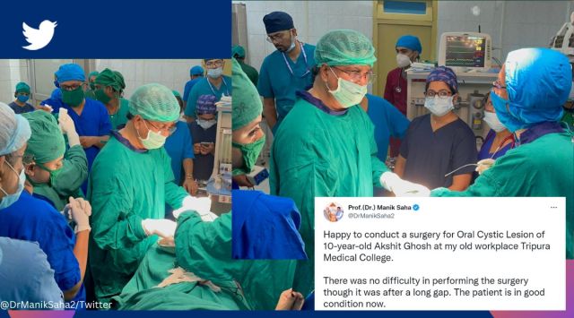 Tripura CM Manik Saha performs surgery, Tripura Medical College, netizens inspired, Twitter, viral, trending, Indian Express