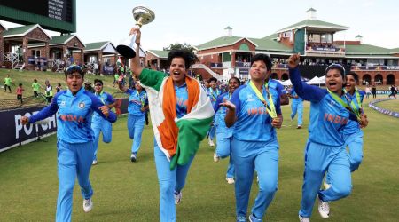 India first bundled out England for 68 in 17.1 overs and then returned to knock off the paltry target in 14 overs to lift the coveted trophy. (Twitter/BCCI Women)