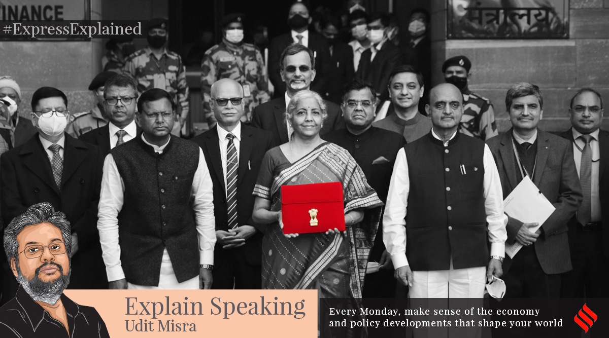 Union Finance Minister Nirmala Sitharaman before presenting the Union Budget in New Delhi last year. (Express Photo by Tashi Tobgyal)