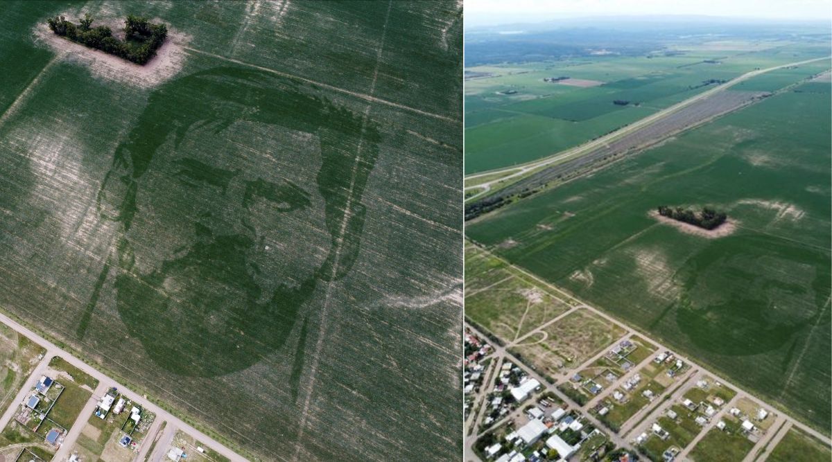 Un agricultor argentino planta un cuadro de 124 hectáreas de Lionel Messi para celebrar el triunfo del Mundial