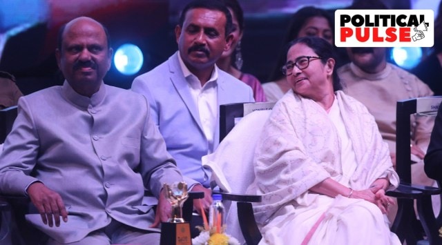 West Bengal Governor C V Ananda Bose with Chief Minister Mamata Banerjee during the  inaugural ceremony of  Kolkata International Film Festival in December last. (Express File Photo)