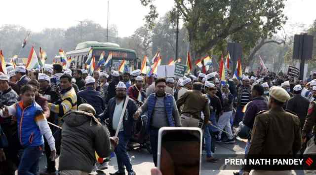 Jain community protested at India Gate in New Delhi against the Jharkhand government's decision to declare Parasnath Hill, a tourist spot. Parasnath Hill (Express Photo by Prem Nath Pandey/File)