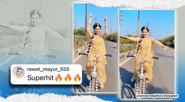 Instagram, Woman dances while riding a bicycle, Bushra, iamsecretgirl023, viral, trending, Indian Express