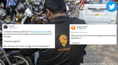 Swiggy Instamart woman orders sanitary pads