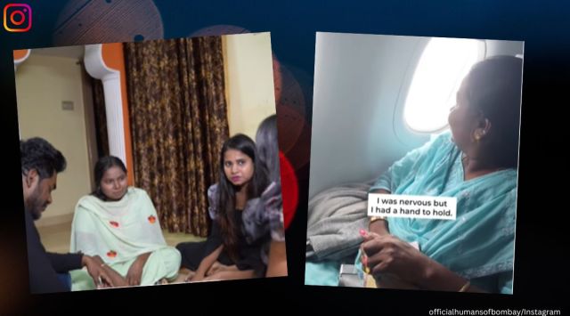 woman on flight for first time, children take mother on flight, woman who did three jobs gets on plane, indian express