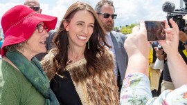 jacinda ardern with a supporter