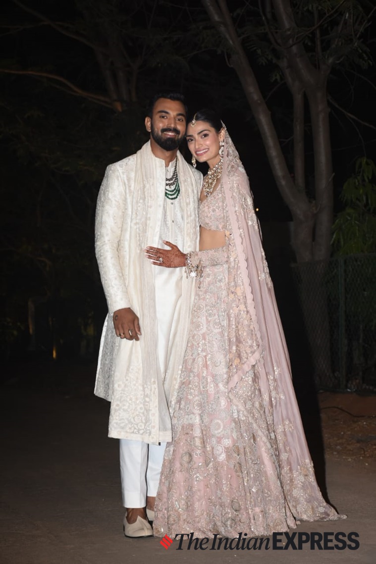 Athiya Shetty makes for a stunning bride in blush pink lehenga set; KL Rahul  complements her in ivory sherwani