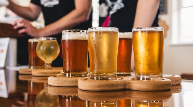glasses of cold beer on a table