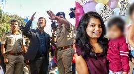 Officials inspect the site of the Bengaluru metro pillar collapse, which killed Tejaswini and her 2.5 year-old son Vihan. (PTI)