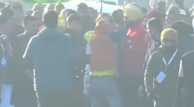 Man breaches Rahul Gandhi's security ring at BharatJodoYatra in Punjab. (Photo source: Express video ScreenGrab)