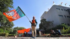 bjp, delhi bjp, bjp flag