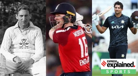 (from left to right) Pataudi, Morgan and Tim David