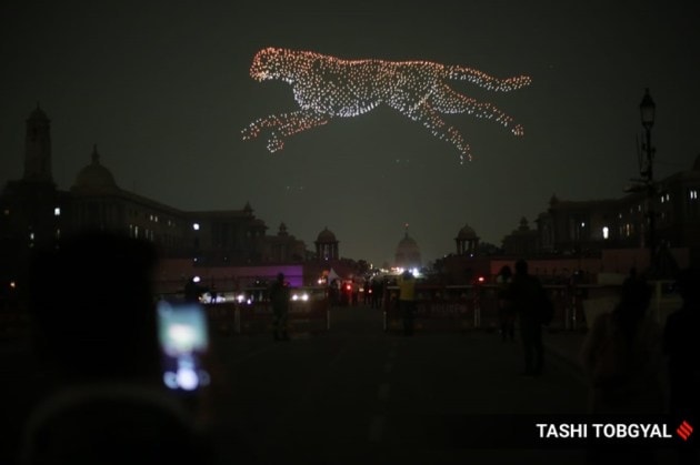 3 500 Drones Light Up Delhi Skies For Beating The Retreat Rehearsal