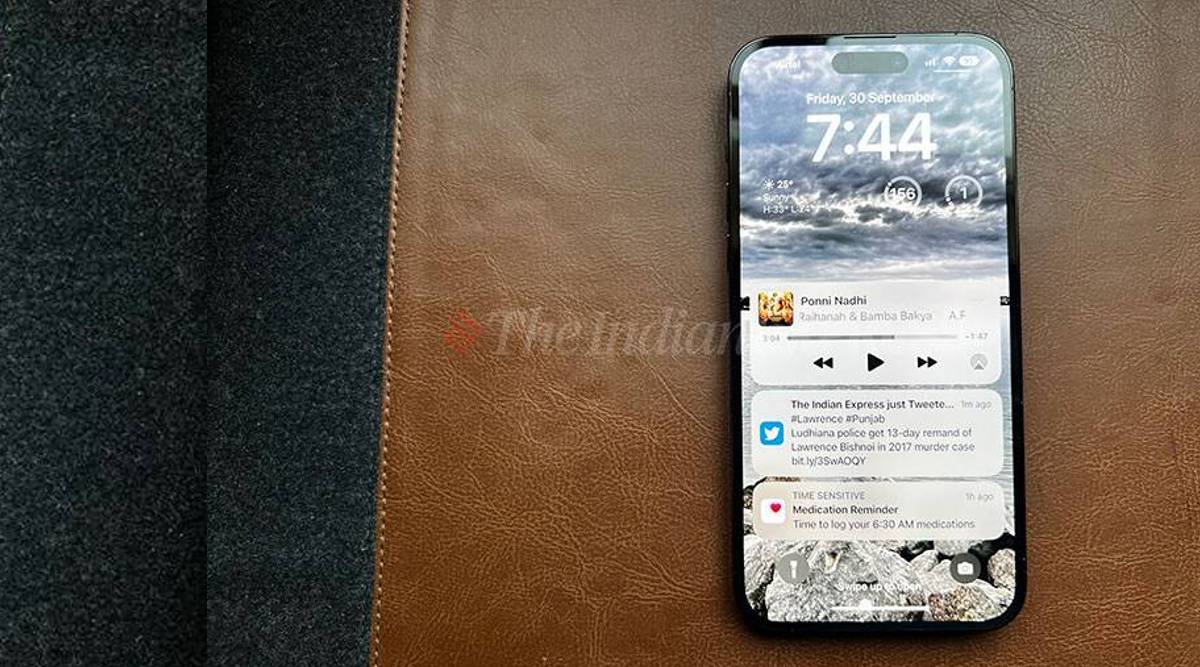 Apple iPhone 14 Pro with Dynamic Island (Image credit: Nandagopal Rajan / Indian Express)