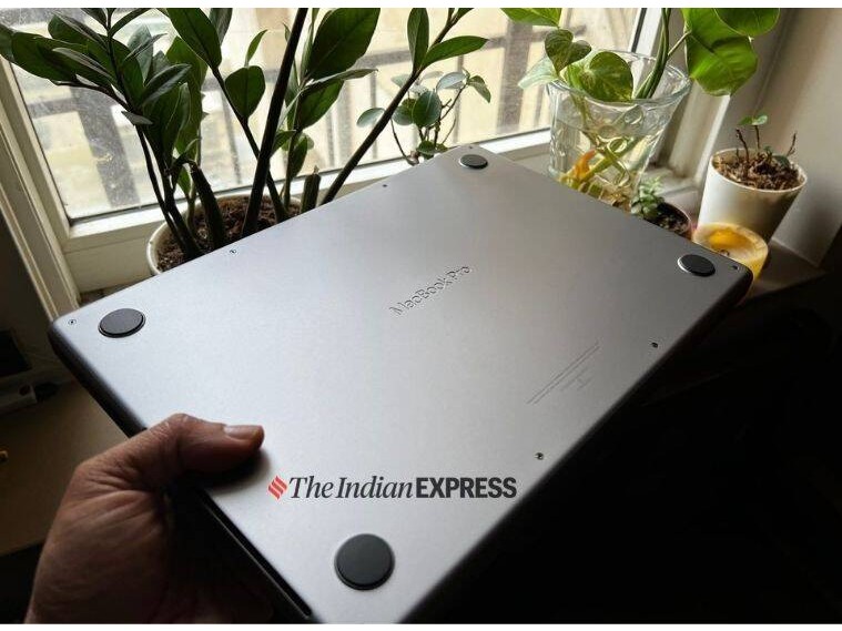 Apple MacBook Pro is seen from the back 