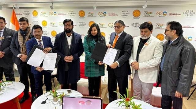 Maharashtra Chief Minister Eknath Shinde in Davos. (File)