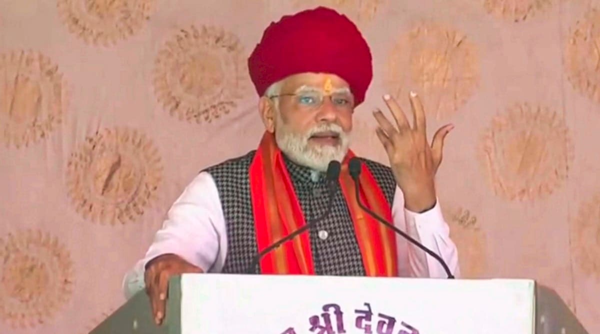 Prime Minister Narendra Modi attends the commemoration of 1111th Avataran Mahotsav of Bhagwan Shri Devnarayan Ji, at Bhilwara in Rajasthan (PTI)