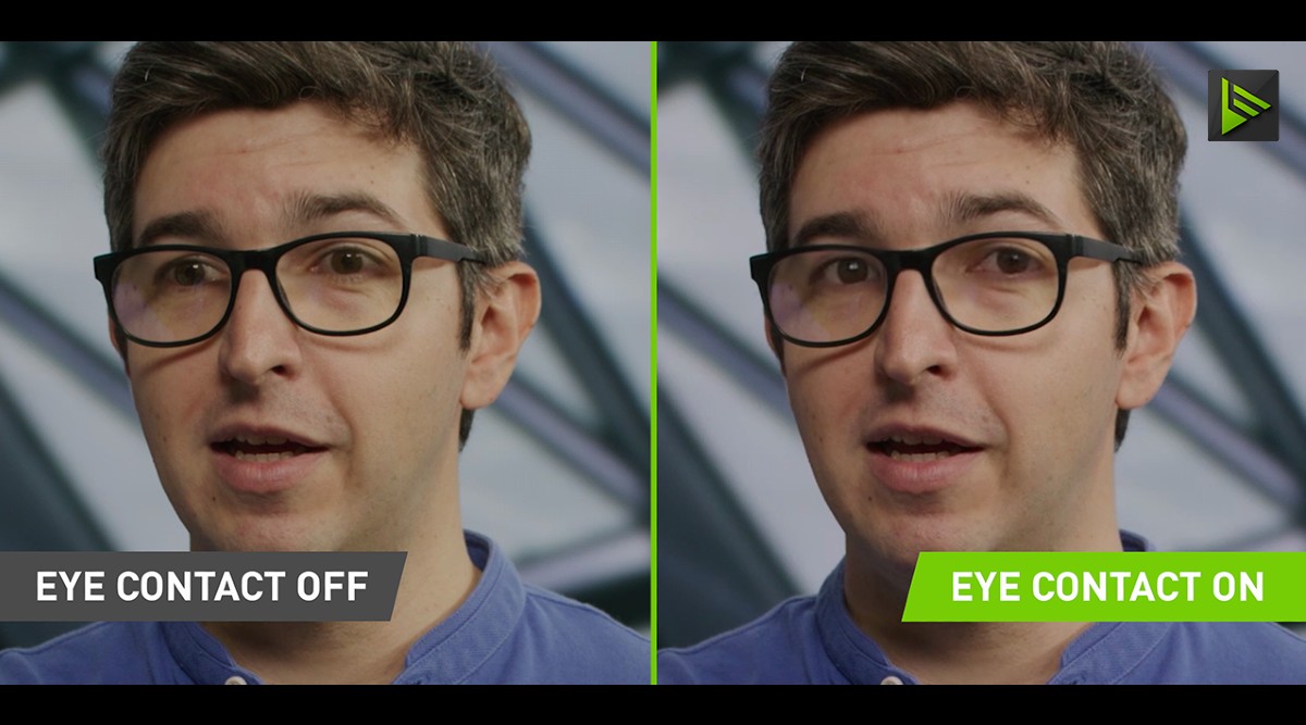 Eye contact feature is now available on NVIDIA Broadcast version 1.4 (Image credit: NVIDIA)