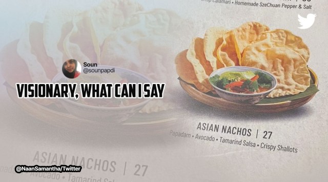 Papad served as Asian Nachos, Indian food viral tweets, papad viral tweets, Malaysian restaurant Snitch by the Thieves, overpriced Indian food, indian express