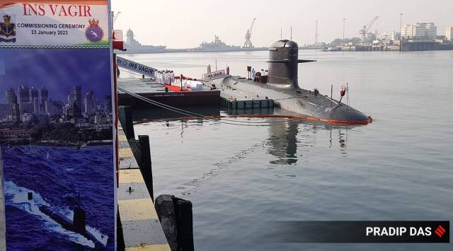 The submarine was delivered to the Indian Navy by M/s MDL on December 20, 2022. (Express photo by Pradip Das)