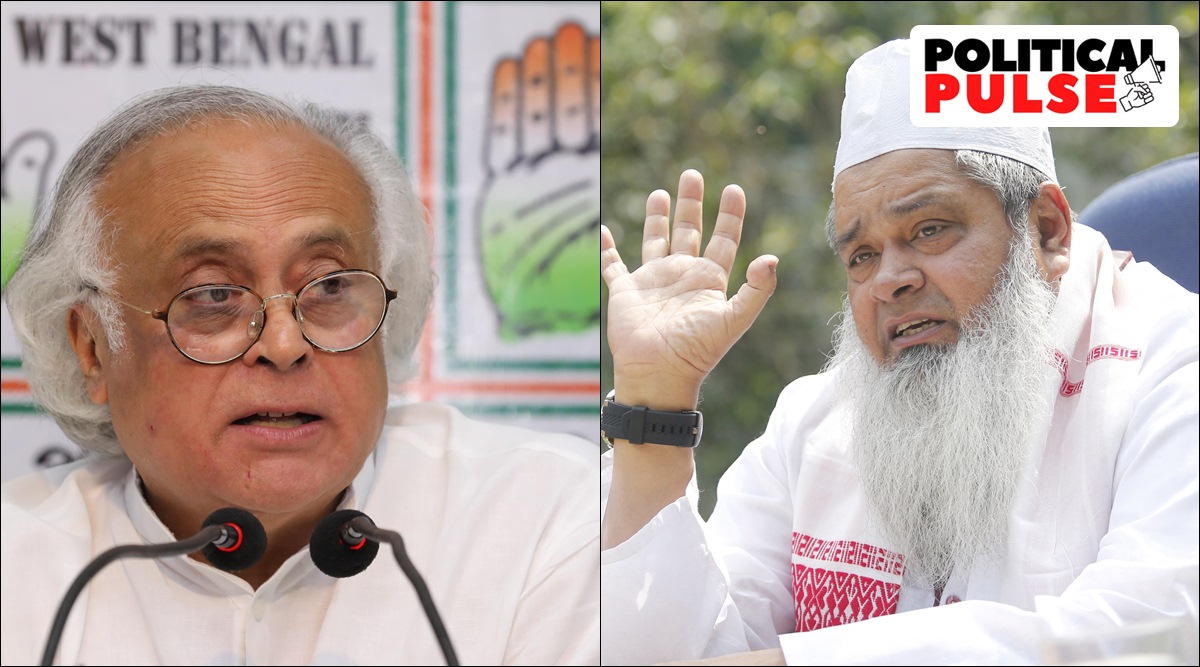 Congress leader Jairam Ramesh and AIUDF chief Badruddin Ajmal