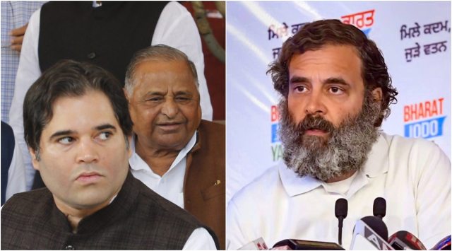 In a press conference Tuesday, Congress MP Rahul Gandhi spoke about his cousin and BJP MP Varun Gandhi (left) (PTI/Express Photo)