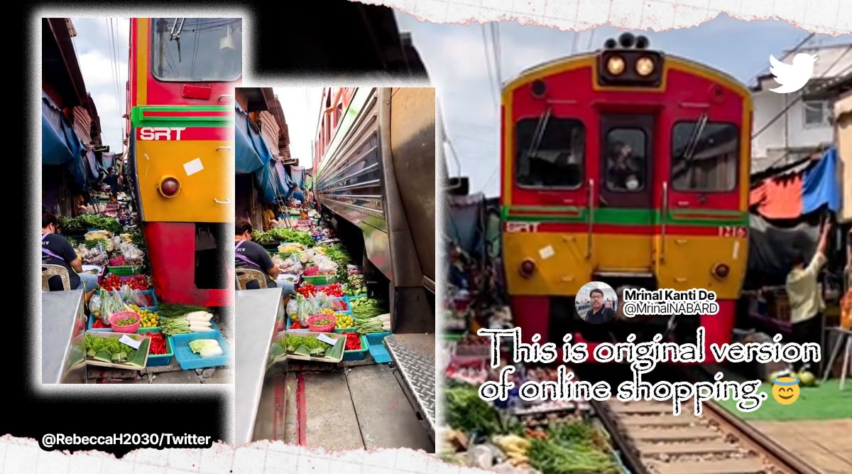 ‘Original version of online shopping’: Netizens in awe of Thailand’s unusual food market set on railway tracks – The Indian Express
