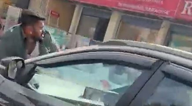 The incident allegedly took place on Ullal Main Road near Bangalore University around 10.15am on Friday. (Twitter video/screenshot)