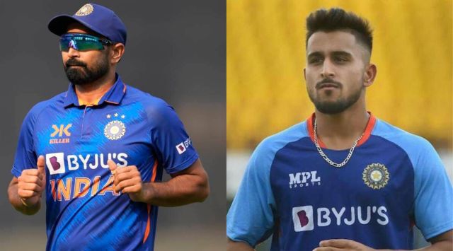 Mohammad Shami on the left and Umran Malik on the right. (FILE)