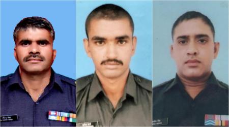 From left: NB Sub Parshotam Kumar, Amit Sharma, Hav Amrik Singh) (Express/sourced)