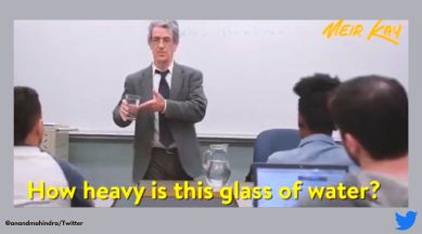 Anand Mahindra, Anand Mahindra viral tweets, Put the glass down stress management, viral inspirational videos, viral motivational tweets, indian express