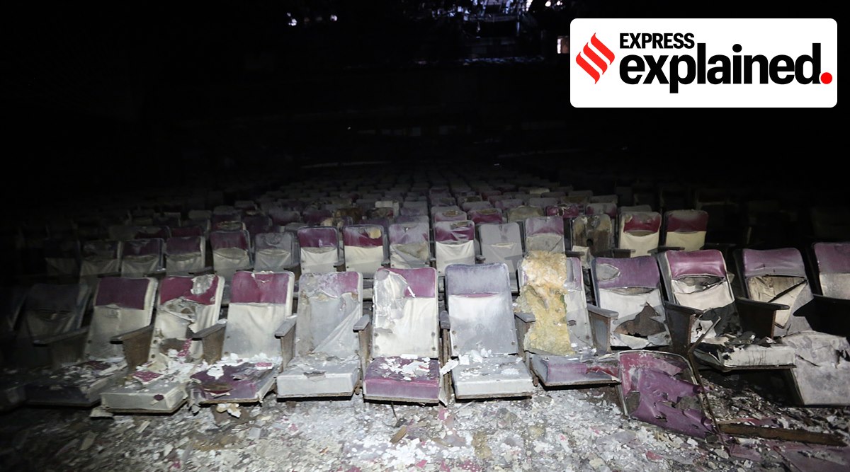 The interiors of the Uphaar Cinema Hall near Green Park in New Delhi. (Express Photo: Tashi Tobgyal)