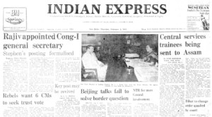 Rajiv Gandhi, All India Congress Committee (AICC), Assam polls, India China talks, Channa Reddy, Indian express, Opinion, Editorial, Current Affairs