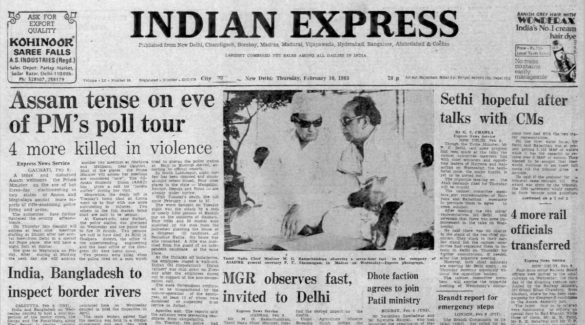 February 10, 1983, Forty Years Ago A tense, disturbed Assam