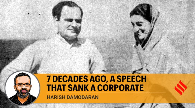 Feroze Gandhi with Indira Gandhi. (Express Archive)