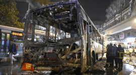 A BEST bus caught fire on Wednesday. Express no alt set