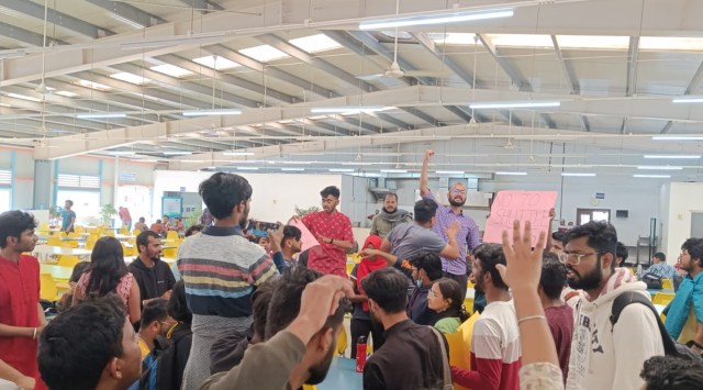 The protesting students will be meeting vice chancellor Anurag Behar in the coming days to address the issue and demand a complete waiver of the charges. (Express Photo)