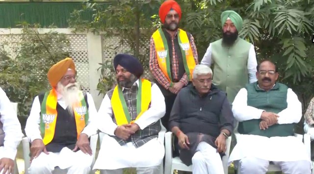 Amarpal Bonny  (2nd from L) was welcomed into the BJP fold by Union Minister Gajendra Singh Shekhawat. (Photo: ANI)