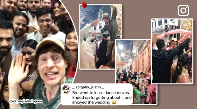 Belgium content creator known for dancing with strangers attends Indian wedding