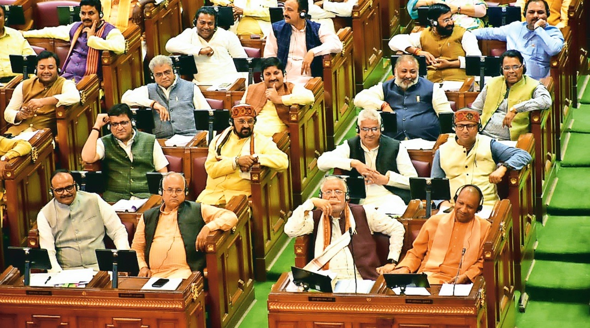 Uttar Pradesh Assembly, Uttar Pradesh budget, UP budget session, caste census, Yogi Adityanath, Lucknow news, Uttar Pradesh, Indian Express, current affairs