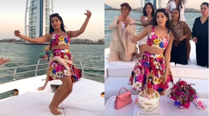 Inside Nora Fatehi's 31st birthday: Actor throws a yacht party in Dubai,  cake has her sitting on a throne. Watch | Entertainment News,The Indian  Express