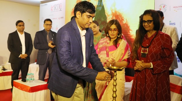 During the event in Kolkata on Tuesday. (Express photo by Partha Paul)
