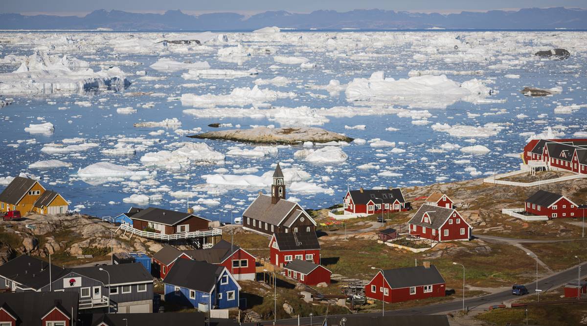 The town of Ilulisat in Greenland, Sept. 2, 2021. (Carsten Snejbjerg/The New York Times)