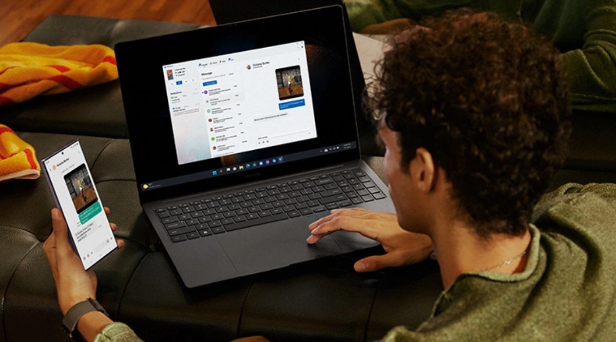 The Galaxy Book3 Ultra is seen in this photo (Image credit: Samsung) 