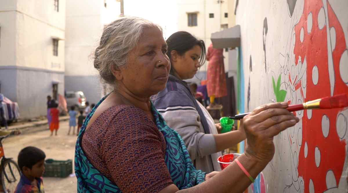 Marathahalli slum board — A Bengaluru neighbourhood where women create life depicting street art