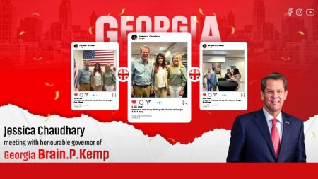  Jessica Chaudhary meets Georgia Governor Brian P. Kemp