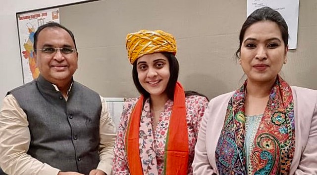 The BJP has called Kausar Jahan's (centre) election a “big step forward towards encouraging women empowerment amongst the Muslim community”. (Twitter/@JamalSiddiqui_)