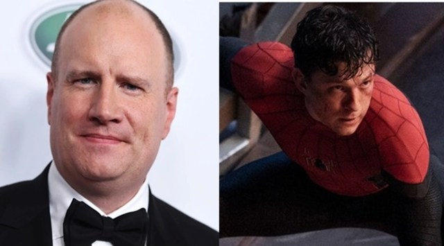 Kevin Feige and Tom Holland