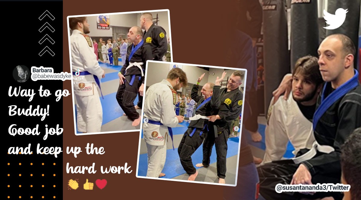 specially abled man earns stripe in martial arts