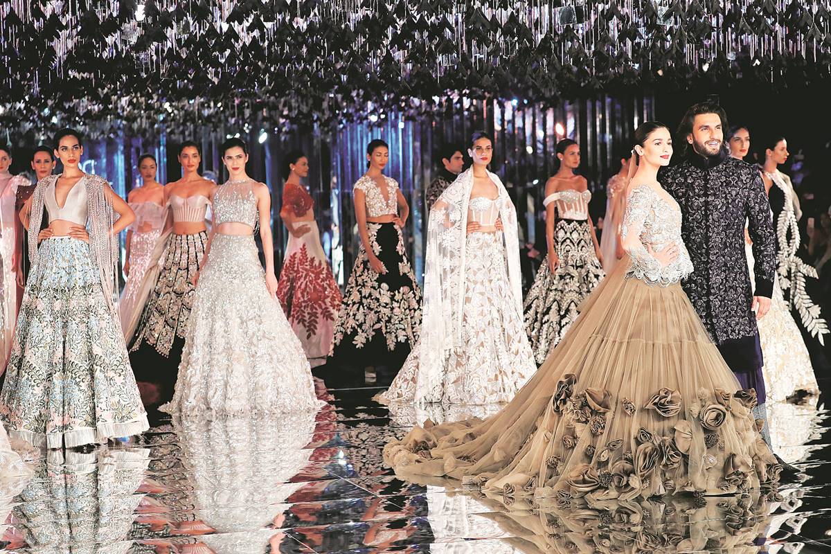 A Manish Malhotra show with Alia Bhatt and Ranveer Singh, in foreground ( Fashion Design Council of India)